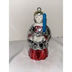 Vintage Christmas Bradford Silver‎ Plastic Choir Boy With Candle